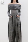 SWAYING/KNIT Water Soluble Wool Lapel SW22AW1T17 Dark Grey PS50